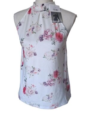 Milan Kiss Women's White Floral Halter Camisole